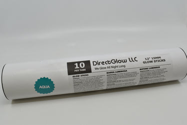 12 inch 15mm Aqua Premium Glow Sticks- 10 Per Package